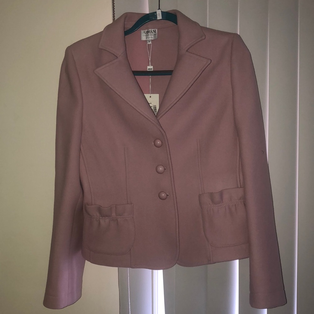 Armani Collezioni Wool Blazer Pink